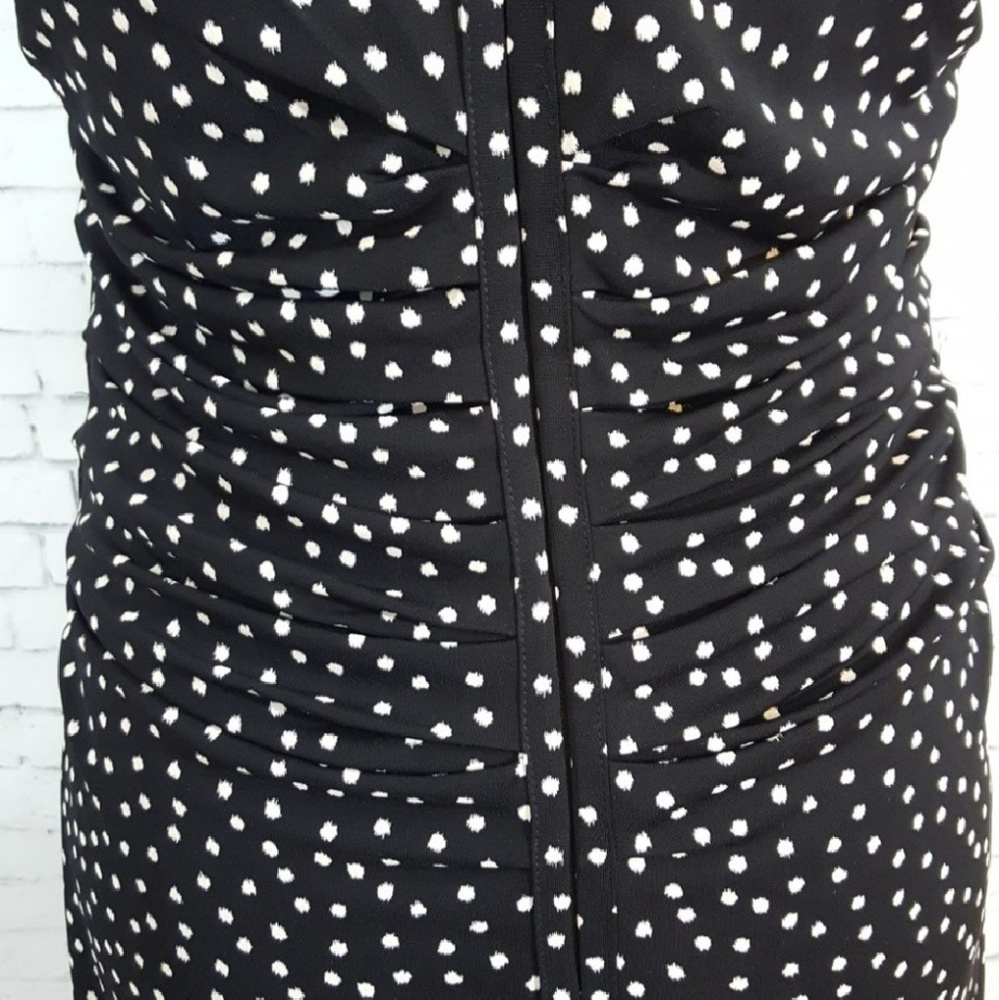 ANN TAYLOR Fitted Black and Cream Dress SZ 6 - Picture 4 of 5